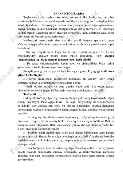baland tog’larda — DOCX