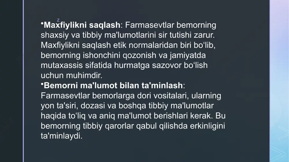 farmasevt mutaxasislarining etikasi - Page 5