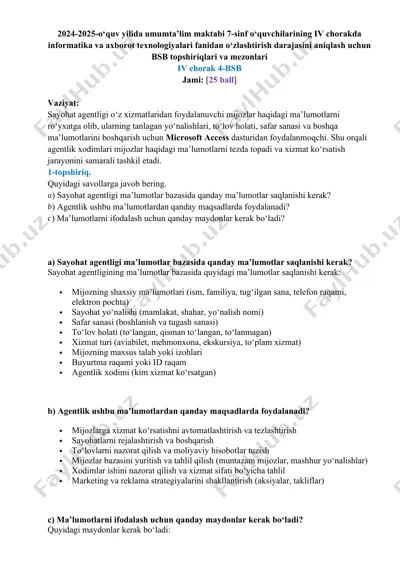bsb topshiriqlari va mezonlari — DOCX