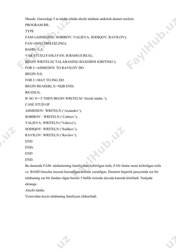 malumotlarning murakkab toifasi. qayd qilingan va chеgaralangan toifalar - Page 5