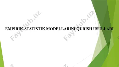 empirik-statistik modеllarini qurish usullari — PPTX