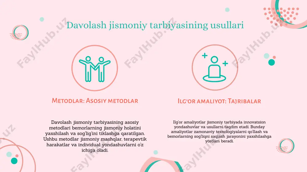 lar - statistik tahlil natijalarni tahlil qilish jarayoni bemorlarning harakat qobiliyatini, sog'lig'ini yaxshilanishini va umumiy farovonligini aniqlashga qaratilgan. photo by nicolas hoizey on unsplash sog'liqni saqlashdagi roli sog'liqni saqlash va davolash jismoniy tarbiyasining o'zaro bog'liqligi davolash jismoniy tarbiyasi sog'liqni saqlash tizimida muhim o'rin tutadi, chunki u bemorlarning jismoniy va ruhiy holatini yaxshilashga xizmat qiladi. jismoniy faoliyat, bemorlarning tiklanish jarayonini tezlashtiradi, shuningdek, kasalliklarning oldini olishda muhim rol o'ynaydi. bu jarayon sog'liqni saqlash strategiyalarining ajralmas qismidir. davolash jismoniy tarbiyasining sog'liqni saqlashdagi ahamiyati davolash jismoniy tarbiyasi bemorlarning salomatligini mustahkamlashga yordam beradi. u stressni kamaytirish, kayfiyatni yaxshilash va umumiy energiya darajasini oshirish orqali ruhiy salomatlikni qo'llab-quvvatlaydi. ushbu yondashuv, bemorlarning hayot sifatini yaxshilashda muhim ahamiyatga ega. sog'liqni saqlash tizimidagi muhim o'rni va ta'siri davolash jismoniy tarbiyasi sog'liqni saqlash tizimida bemorlarning reabilitatsiya jarayonida keng qo'llaniladi. bu jarayonlar kasalliklarni davolashdan ko'ra, sog'likni saqlashga qaratilgan yondashuvlarni taqdim etadi va bemorlarning sog'liqni tiklashida muhim rol o'ynaydi. umumiy ahamiyat va …