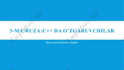 c++ dao’zgaruvchilar — PPTX