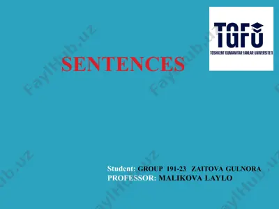 sentences — PPT