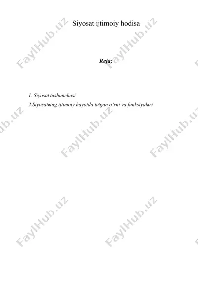 siyosat ijtimoiy hodisa — DOC
