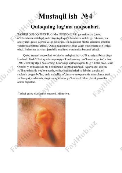 tug’ma quloq oqmasi — DOCX