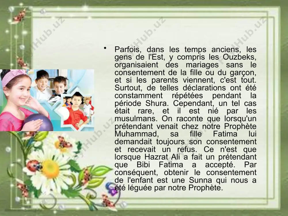 lle est détruite. en fait, le mariage ne devrait pas être rompu d'un point de vue à la fois religieux et séculier. cependant, en raison d'infidélité ou d'autres raisons similaires, le mariage ne peut être annulé que par des institutions dotées d'une autorité morale, reconnue par la loi, comme un tribunal, et un prêtre autorisé, car il s'agit, comme nous l'avons dit, d'un phénomène moral. toutes les sociétés luttent contre ce dernier type de rupture familiale. le moins ce genre de rupture familiale, cela signifie que la société s'améliore moralement. les références zakirkhodzhaev sh.ya., solikhov m.u. "médecin et patient" tachkent - 2016. siluyanovoy i.v. bioethics v rossii: sennosti i zakono`., m. 2001. r karimov sh.i. alimentation saine - critère santé 2015 fowler m.. éthique et travail infirmier. m., 1994. merta dj. m., 1998. image2.jpeg image3.jpeg image4.jpeg image5.jpeg image6.jpeg image7.jpeg image1.jpeg /docprops/thumbnail.jpeg