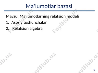 ma’lumotlarbazasi — PPTX