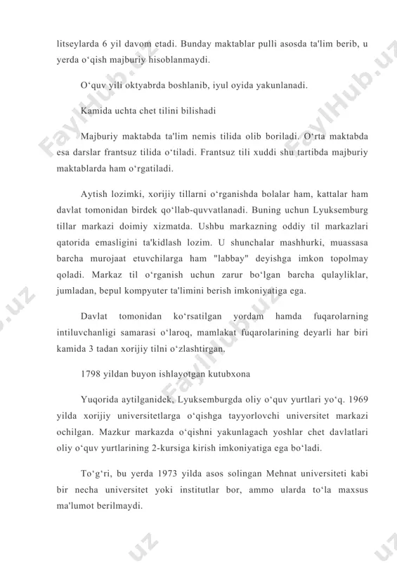 muhandis-texniklar yoki boshlang‘ich maktab o‘qituvchilari kurslari yoki 2 yillik amaliy kurslar bitiruvchilarining nufuzi nihoyatda baland. ular uchun ishga joylashish yoki dunyoning biror boshqa mamlakatida o‘qishni davom ettirish uchun hech qanday qiyinchiliklar bo‘lmaydi. ammo ular oliy ma'lumotli mutaxassislar hisoblanmaydi. agar to‘liq oliy ta'lim olish xohishi bo‘lsa, u holda fuqarolar universitet ta'limining 1-kursini lyuksemburgda o‘qiydilar, keyin esa frantsiya yoki belgiyaning biror universitetiga o‘tishlari mumkin. ana shu tarzda lyuksemburg fuqarolari akademik ta'limni xorijda oladilar. o‘rta hisobda chegara ortida ta'lim oluvchilar soni 3,2 ming nafardan (2002) ortadi. lyuksemburgliklar uchun oliy ta'lim olishda eng ma'qul ko‘rilgan mamlakatlar - belgiya, frantsiya, germaniya, avstriya va buyuk britaniya. xo‘sh, mamlakat fuqarolari nima asosda oliy ta'limni xorijda olish yoki u yerdagi o‘qishni bir yo‘la ikkinchi kursdan boshlash huquqiga ega bo‘ladi? o‘z rivojining asosiy kaliti va tayanch nuqtasi sifatida ta'lim sohasini ko‘rgan yevropa mamlakatlari yevropa oliy ta'lim hududini yaratish uchun salmoqli ishlarni amalga oshirgan. 1998 yil 25 mayda qabul qilingan …