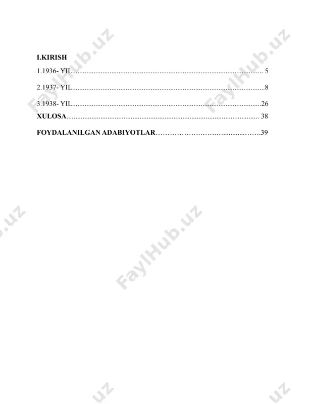 o‘z dushmanlarini shafqatsizlarcha mahv qildi. sssr ichki ishlar xalq komissari, “temir narkom” nomini olgan nikolay yejov tomonidan 1937-yil 30-iyuldagi “sobiq quloqlar, jinoyatchilar vaboshqa sovetlarga qarshi unsurlami qatagon qilish operatsiyasi to‘g‘risida”g[footnoteref:1]i 00447-sonli mutlaqo maxfiy operativ buyruqqa muvofiq 1937-yil 10-avgustdan 1938-yil 1-yanvargacha bo'igan vaqtda o'zbekiston bo'yicha jami 10700 kishi qamoqqa olingan, ulardan 3613 kishi 1-toifa bo'yicha otuvga, 7087 kishi 2-toifa bo'yicha 8-10 yil qamoq jazosiga hukm qilingan. 1937-1939-yillaming o'zidagina o'zbekiston ssr ichki ishlar xalq komissarligi (nkvd)ning “uchlik”lari tomonidan 41 ming nafardan ko'proq kishi qamaldi. shulardan 37 ming nafardan ko‘prog‘i sudlandi, 6 ming 920 kishi otib tashlandi... asossiz qamalib jinoiy javobgarhkka tortilgan kishilar orasida partiya, sovet, xo'jalik xodimlari, harbiylar, ziyolilar va kolxozchilar juda ko‘p edi kutubxonasi shu bilan birga bevosita qatag'onga uchragan millionlab odamlar orqasida ulardanda son jihatidan kop jabrdiydalar - oila a’zolari, uzoq-yaqin qarindoshlari, dostlari bo'lganki, ularni ishdan haydaganlar, yashash joylaridan chiqarib yuborganlar, ohy oquv yurtlariga o qishga ham qabul qilmaganlar. “xalq …