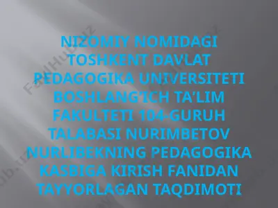 pedagogning kasbiy kompetentligi — PPTX