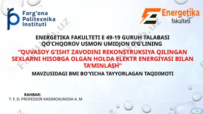 bmi bo‘yicha taqdimoti — PPTX