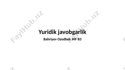 yuridik javobgarlik — PPTX