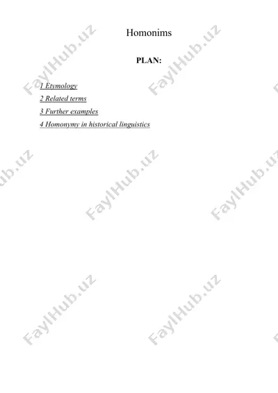 homonims ingliz tilida omonimlar — DOC