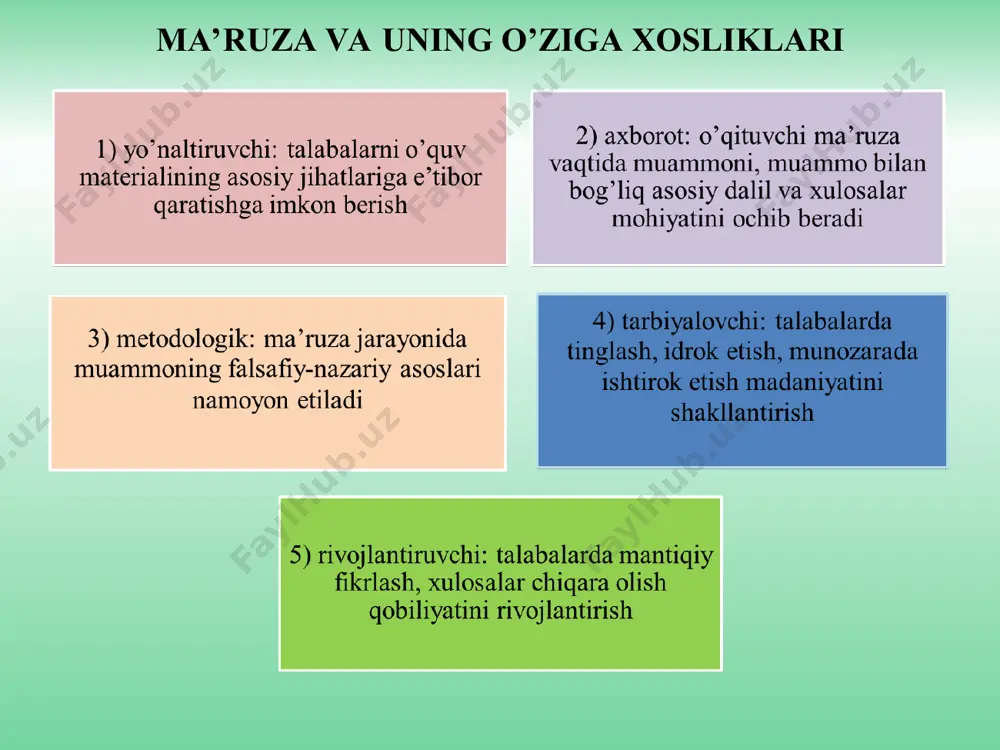 riga nimalar kiradi? 10.maktabdan tashqari ta’limni tizimli isloh qilish. 11.bolalarning ijodiy qobiliyati va iqtidorini rivojlantirish yaratilgan imkoniyatlar. 12.“barkamol avlod” markazlari faoliyatining maqsad va vazifalari. 13.o'quvchilarning ijodiy qobiliyatlarini aniqlash yo’llari. 14.iqtidorli bolalar bilan ishlash tizimi. 15.bolalar ijodiy qobiliyatini rivojlantirish usullari. e’tiboringiz uchun rahmat!