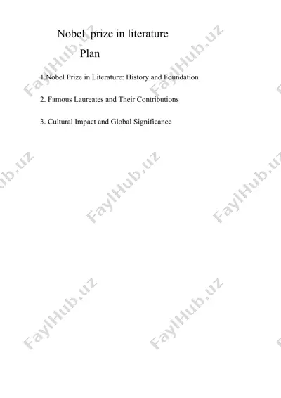 nobel prize in literature — DOCX