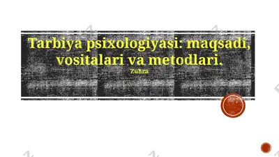 ta'lim psixologiyasi — PPTX