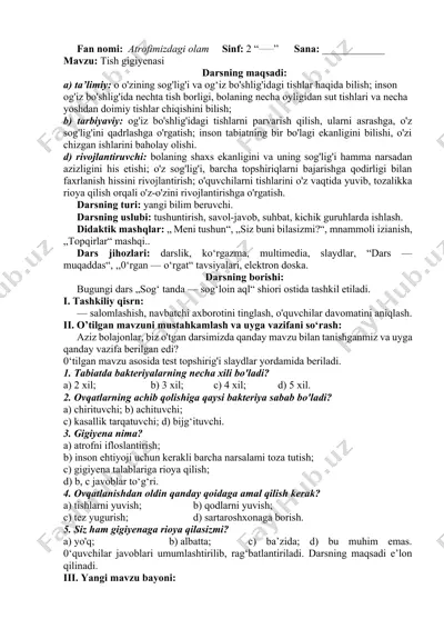 tish gigiyenasi — DOCX