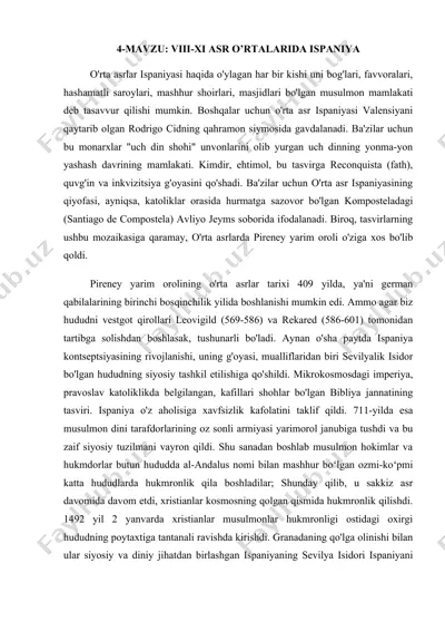 o'rta asr ispaniyasi — DOCX
