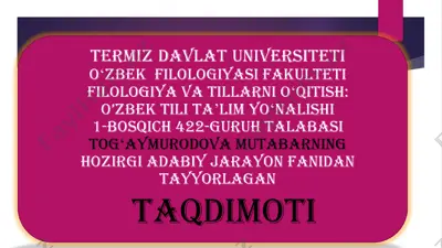 murod muhammad do‘stning romanlari tahlili — PPT