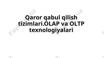 qaror qabul qilish tizimlari — PPT