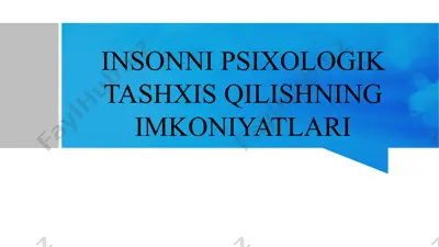 insonni psixologik tashxis qilishning imkoniyatlari — PPTX