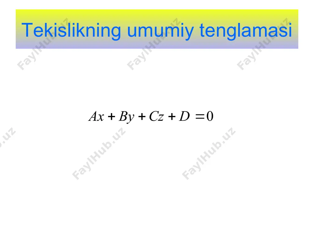 fazoda tekislik va uning tenglamalari - Page 5