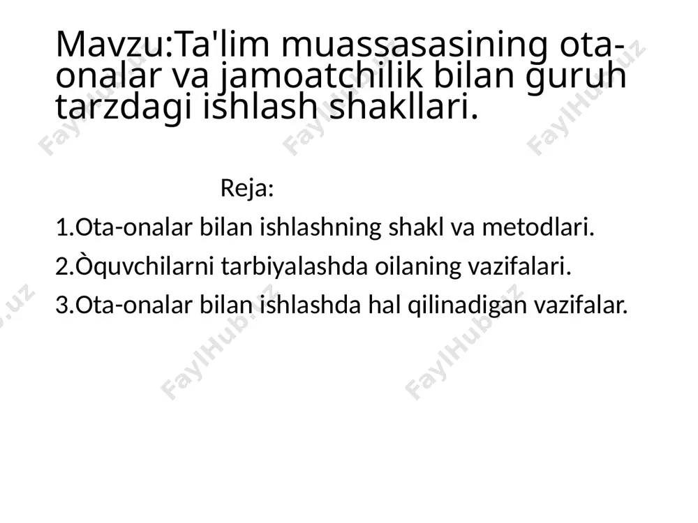 slayd: ta'lim muassasasining ota-onalar va jamoatchilik bilan guruh tarzdagi ishlash shakllari - Page 2
