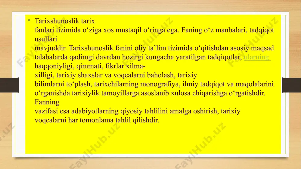 shning „buxoro amirlarining tarjimai hollari“ va boshqalarda muayyan maʼlumotlarni umumlashtirishga, fakt va tarixiy jarayonlar bayonida tahliliy yondashuvga boʻlgan harakatlar kuzatiladi. eʼtiboringiz uchun rahmat!!! image7.png image3.png image4.png
