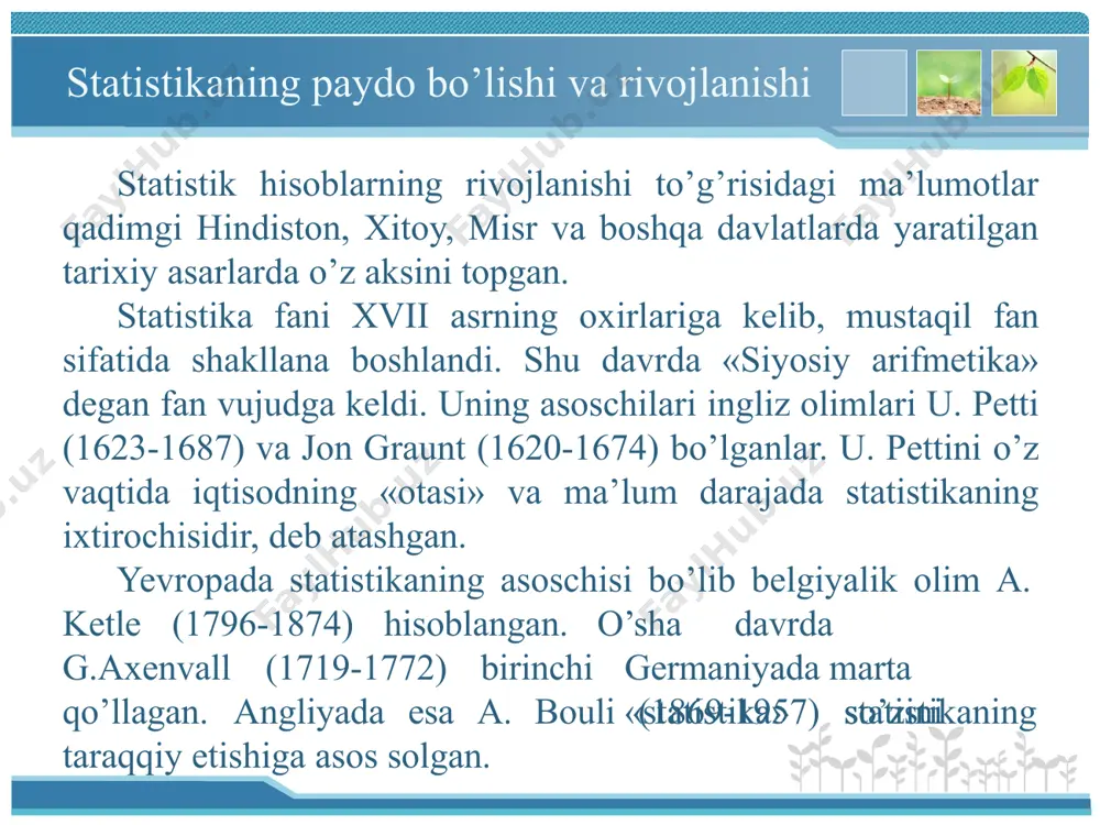statistikafanining predmeti va usullari - Page 3