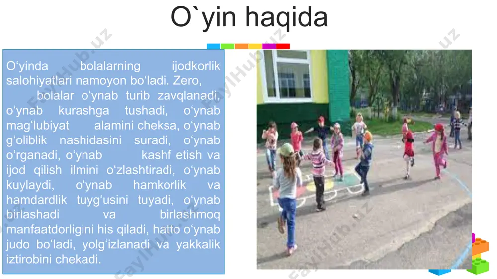 hgan topishmoqlar ham bir predmetli bo‘lavermaydi. aytaylik: tog‘da talaymonni ko‘rdim, suvda sulaymonni ko‘rdim. tuzsiz pishgan oshni ko‘rdim, yumalab yotgan toshni ko‘rdim,– topishmog‘ining har bir satri mustaqil bir jumboq bo‘lib, ko‘p predmetlilik xususiyatini kasb etgan. bu murakkab topishmoqda bir yo‘la to‘rt narsa – bo‘ri, baliq, sumalak va toshbaqa jumboqlangan. har bir bayti alohida topishmoq shaklida ham aytilishi mumkin, faqat baytlarda bir butunlikni yuzaga keltirib, kompozitsion yaxlitlikni ta’minlagan. ko`p predmetli topishmoqlar taqir-taqir taqirmon, uni toping, dilbarim. ichida bor mehribon , uni toping, dilbarim. og‘zida bor ozig‘i, uni toping, dilbarim. tagida bor qozig‘i, uni toping, dilbarim. qoziq osti xurmacha, uni toping, dilbarim. ko‘p predmetli topishmoq lar goho birgina savoldan iborat bo‘lgani holda bir necha javobni talab qiladi: dunyoda to‘rt narsa yo‘q. javobi:–osmonning ustuni yo‘q, hovuzning qopqog‘i yo‘q. ko‘rpaning yengi yo‘q, oshpichoqning qini yo‘q. an’anaviy topishmoqlar an’anaviy topishmoqlar – xalqning uzoq o‘tmishiga daxldor to-pishmoqlar silsilasi. ularda aj- dodlarimizning butun moziy davomidagi turmush tarzi, ijtimoiy-estetik …