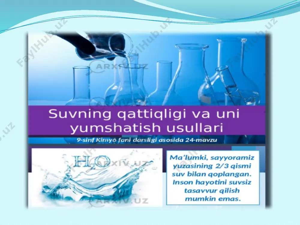 "suvning qattiqligi va uning yumshatish usullari" taqdimoti - Page 2