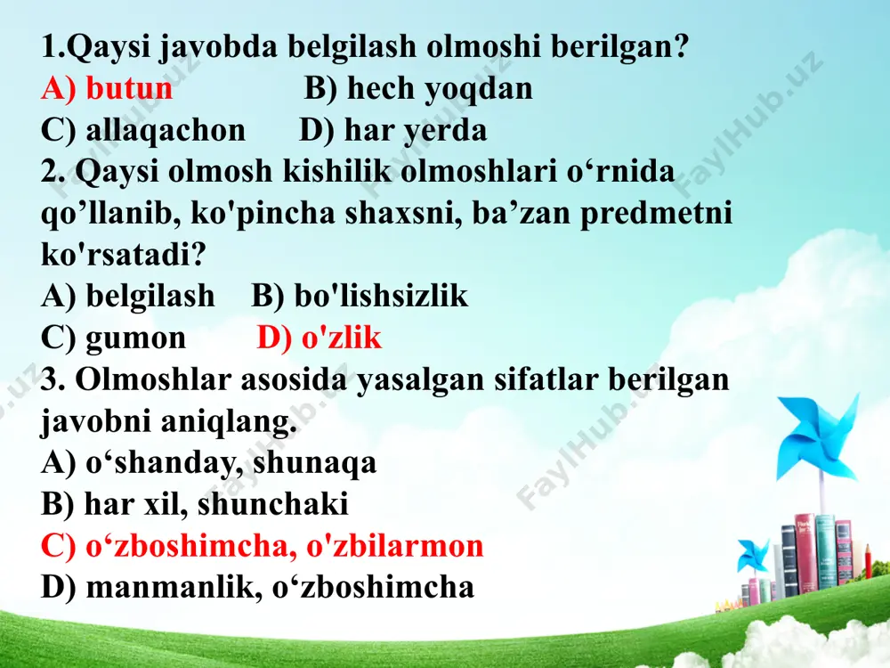 siga -(i)n, -(i)l qo‘shimchalarining qo‘shilishi bilan hosil bo‘ladi. unli bilan tugagan fe’l asosiga o‘zlik nisbatining -n yoki -l undosh bilan tugagan fe’l asosiga esa -in yoki -il qo‘shimchalari qo‘shiladi. bajaruvchisi noma’lum bo‘lgan harakat yoki holatni ifodalovchi fe’l shakli majhul nisbat deyiladi. majhul nisbat shakli unli bilan tugagan fe’l asosiga -n, -l; undosh bilan tugagan fe’l asosiga esa -in, -il qo‘shimchalarini qo‘shish bilan hosil qilinadi. o‘zlik va majhul nisbat shakllari aynan bir xil, lekin ular harakat yoki holatning bajaruvchisi nuqtayi nazaridan farq qiladi. o‘zlik nisbatida harakat-holat bajaruvchining o‘zi ustida amalga oshadi, majhul nisbatda esa bajaruvchi noma’lum bo‘ladi. solishtiring: tarandi — taraldi, kiyindi —kiyildi. bajaruvchining ta’siri bilan boshqa shaxs yoki narsa tomonidan bajarilgan harakat yoki holatni bildiruvchi fe’l shakllari orttirma nisbat shakli deyiladi. orttirma nisbat shakllari -t, -dir (-tir), -giz(-kiz), -qiz, (-g‘iz), -gaz (-kaz, -qaz), -ir, -ar, -iz kabi qo‘shimchalar yordamida yasaladi. birdan ortiq bajaruvchi tomonidan birgalikda bajarilgan harakat yoki holatni ifodalaydigan …