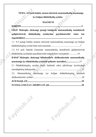 didaktik oyinlar — DOCX