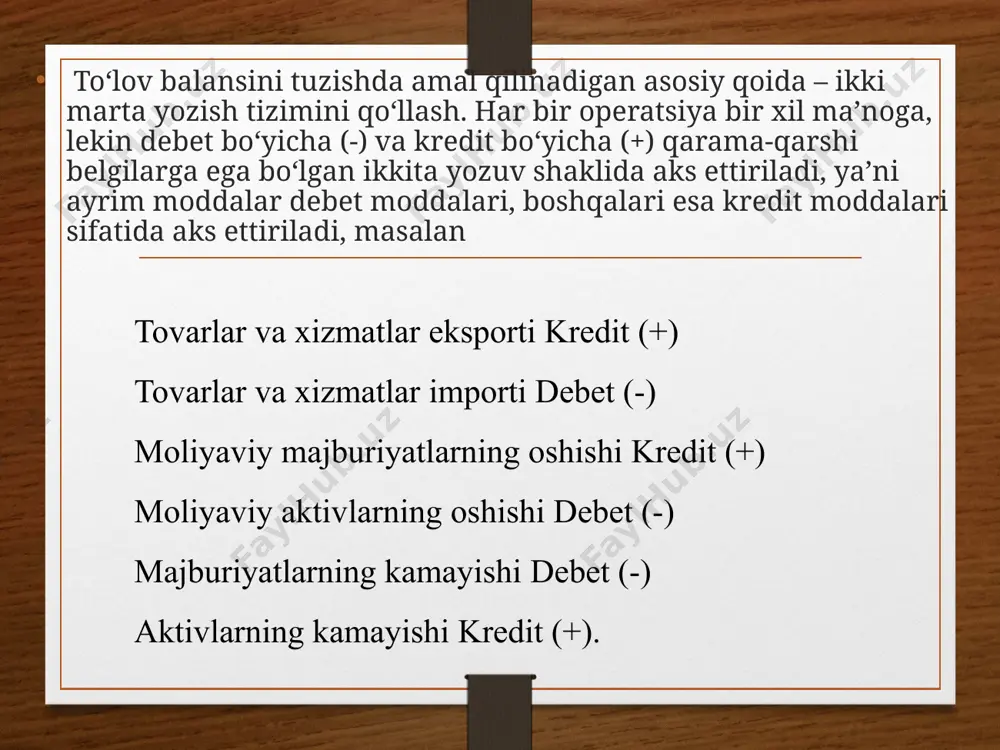 shiga olib keladi. bunday hollarda to’lov balansini makroiqtisodiy tartibga solinadi. mamlakat savdo siyosati va valyuta almashinuv kursini o’zgartirishi choralarini qo’llab chet ellardagi o’z xarajatlarini kamaytiradi, yoki eksportdan o’z daromadlarini oshiradi. to’lov balansi inqirozini hal etishning yagona yo’li makroiqtisodiy tartibga solish hisoblanadi. o’tish davri iqtisodiyotida xorijiy valyutaga spekulyativ talab oshishi markaziy bankni qiyin ahvolga solib qo’yadi. chunki rasmiy valyuta zaxiralari bir vaqtning o’zida ham to’lov balansi taqchilligini ham ichki spekulyativ talabni qondirish uchun etarli bo’lmasligi mumkin. valyuta almashinuv kursini tartibga solish bu vaziyatdan chiqishning yagona yo’lidir. qisqa istiqbolda to’lov balansi qoldig’i jamg’arish va investitsiyalar hajmlarini belgilovchi omillar (masalan byudjet soliq siyosati, foiz stavkalari) ta’sirida o’zgarishi mumkin. agar mamlakatda rag’batlantiruvchi fiskal siyosat yurgizilsa bu hol milliy jamg’armalarning pasayishiga olib keladi. bu o’z navbatida joriy operatsiyalar hisobi bo’yicha taqchillikka, kapital harakat hisobi bo’yicha musbat qoldiqqa olib keladi. cheklovchi fiskal siyosat milliy jamg’armalar hajmlarini oshiradi, bu o’z navbatida kapital harakati hisobi bo’yicha taqchillikka, joriy …