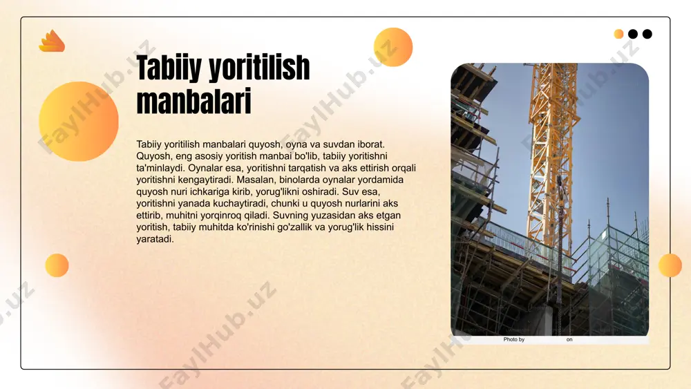 sh ekosistemalarning muvozanatini saqlashda asosiy rol o'ynaydi, chunki u fotosintez jarayonini qo'llab-quvvatlaydi va hayvonlar faoliyatini belgilaydi. sun'iy yoritilish esa ko'plab o'simliklar va hayvonlar uchun noqulay sharoitlar yaratishi mumkin, masalan, yirtqichlar va ovqatlanish zanjirlaridagi o'zgarishlar. shuningdek, tabiiy va sun'iy yoritilish o'rtasida ekologik ta'sirlar farq qiladi: tabiiy yoritilish tabiiy muhitga mos keladi, sun'iy yoritilish esa inson faoliyatidan kelib chiqadi va ko'plab ekologik muammolarni keltirib chiqarishi mumkin. photo by levi meir clancy on unsplash ekologik yoritilish ekologik yoritilish inson hayoti va tabiatga muhim ta'sir ko'rsatadi. tabiiy yoritilish jarayoni ekosistemalar uchun zarurdir, chunki u o'simliklarning fotosintez jarayonini qo'llab-quvvatlaydi va hayvonlarning tabiiy muhitida o'zaro munosabatlarini ta'minlaydi. o'zgaruvchan sharoitlarda yoritilish sun'iy yoritilishning ekologik muammolari, masalan, yorug'likning ifloslanishi va uning hayotga ta'siri, ekotizimlarda muvozanatning buzilishiga olib kelishi mumkin. ushbu masalalar bo'yicha tadqiqotlar zarur, chunki ular odamlar va hayvonlarning hayot sifatiga ta'sir qiladi. tabiatni himoya qilishda yoritilishning roli yoritilish va ekologik muammolar yoritilish tabiiy muhitni himoya qilishda muhim …