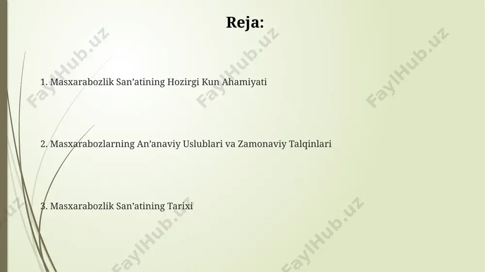 elementlar bilan boyitishga kirishdilar. qo’g’irchoq teatri va masxarabozlikning o’zaro aloqasi 19-asr oxiri va 20-asr boshlarida, 5 dan ortiq qo'g'irchoq teatrida masxarabozlik an'analarini davom ettiruvchi ijrochilar faoliyat yuritgan, ularning ijrolari milliy masxarabozlik uslubini boyitgan. qo'g'irchoq teatrida, taxminan 18-19-asrlar davomida, masxarabozlik elementlari, xususan, qo'g'irchoqlarning mimikasi va harakatlari orqali, 20 dan ortiq turdagi kulgili sahnalar namoyish etilgan. masxarabozlarning an'anaviy obrazlari, masalan, "qalandar" yoki "domla", qo'g'irchoq teatrida o'ziga xos uslubda, kattalashtirilgan va karikatura shaklida ifodalangan. masxarabozlik va yoshlar tarbiyasi yosh avlodga axloqiy-ma'naviy tarbiya berishda masxarabozlarning 20% dan ortig'i faol ishtirok etib, ijodiy usullar orqali yaxshilik va yomonlik tushunchalarini o'rgatishadi. masxarabozlik san'atining 15 dan ortiq an'anaviy uslublari yoshlarda milliy madaniyatga hurmatni, ijtimoiy mas'uliyatni va o'zaro hurmatni tarbiyalashda muhim rol o'ynaydi. o'zbekiston bo'ylab o'tkazilgan tadqiqotlar shuni ko'rsatdiki, masxarabozlik spektakllari yoshlar orasida jinoyatchilikning 5% ga kamayishiga yordam berdi, chunki ular yaxshi va yomonni farqlashga o'rgatdi. masxarabozlik san’atining hozirgi holati masxarabozlik san’atining zamonaviy namoyon bo‘lishida 5 dan ortiq …