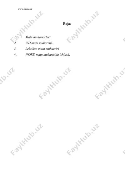 matn muharirlari bilan ishlash — DOC