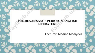 pre-renaissance period in english literature — PPTX