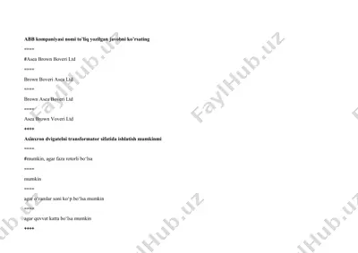 asinxron motorlar va transformatorlar — DOCX