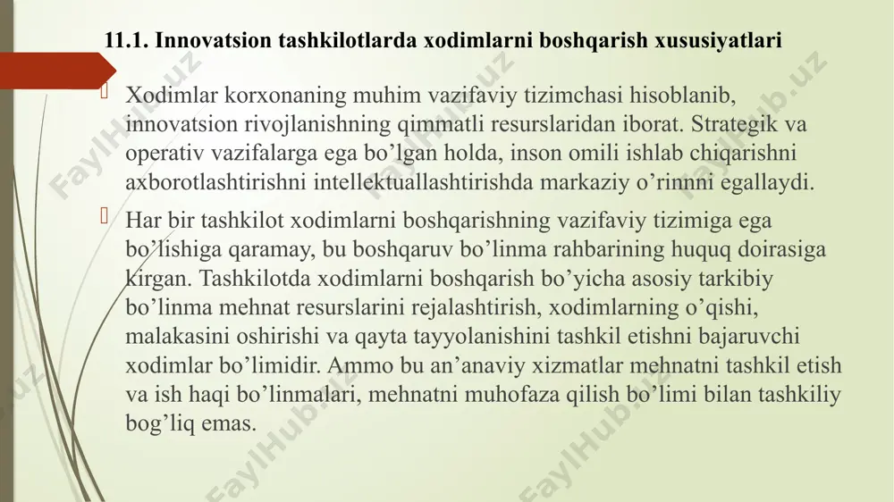 horat bilan beradi mashaqqatli qo’l mehnatini olib boradi olib boruvchi xodimlarga munosabati kishilarga nisbatan ijobiy, do’stona munosabatda muomalada yoqimli, odobli ba’zida odamovi, muomala qilish qiyin mijg’ov, odamovi, aloqaga tez kirishuvch mas’uliyat har qanday topshiriqni bajarishda javobgarlikni sezadi topshiriqlarga rozi bo’ladi topshiriqlarga istamay rozi bo’ladi har qanday topshiriqdan o’zini olib qochadi tashkilotchilik qobiliyati juda qobiliyatli, ishontira oladi, mantiqiy isbotlarni yaxshi biladi,oqil qobiliyatli, tashkilotchi o’rtacha qobiliyat ishontirish,va muvofiqlash tirishga qodir emas, yomon tashkilotchi qat’iylik tez, aniq, ishonchli, tezkor puxta, ehtiyotkor, xushyor dadil, ammo ko’p xato qiladi shubhalanuv chan va qo’rqoq maqsadga erishishdagi tirishqoqlik maqsadga intiluvchan, qiyinchiliklarni yengib o’tishdan qo’rqmaydi doimiy harakatlarni amalga oshiradi tirishqoqlik ning o’rtacha darajasi tirishqoq emas jadval – 1. innovatsion menejerdan talab etiladigan sifatlar ijtimoiy boshqaruvning yangi texnologiyalari ijtimoiy boshqaruvning texnik-tashkiliy tomoni muvaffaqiyat mezonlarini ishlab chiqish, operativ boshqaruvning zarur texnologiya va tadbirlarini tanlashdan iborat. loyihaviy “jamoa”ni shakllantirish tadbirlari va ijtimoiy boshqaruvga yangilik kiritish muvaffaqiyatining muhim sharti hisoblanadi. “jamoa” yoki …
