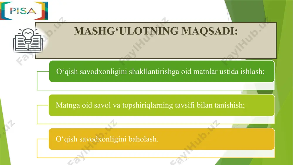 dir. topshiriq xususiyati: baholash mazmuni: shaxsiy maqsadlar asosida o‘qish; odamning ichki dunyosi. shakllantiriladigan ko‘nikma: ma’lumotni integratsiya qila olish va izohlash vaziyat: shaxsiy matn shakli/formati: yaxlit topshiriqning qiyinlik darajasi: o‘rta javob berish shakli: batafsil javobni talab qiluvchi topshiriq baholash obyekti: matndagi ma’lumotlarni integratsiya qilish yordamida xulosalar chiqarish maksimal ball: 1 ball baholash mezoni ball javob 1 quyidagi mazmundagi javoblar keltirilgan bo‘lsa: chunki murabbiy kimni matchga qo‘yishni, kimni zaxira o‘yinchi sifatida qoldirishni, kim bilan doimiy xayrlashishi kerakligini, kim birinchi darajadagi sportchi bo‘la olishini oldindan his qila olishi kerak. yoki argument sifatida quyidagilar keltirilgan bo‘lsa: -matchga o‘yinchi tanlash; -zaxira o‘yinchini aniqlash; -kimning ushbu sohada qobiliyati yo‘qligini aniqlash; -kimning ushbu sohada qobiliyati borligini aniqlash. 0 javobning boshqacha shakli keltirilgan bo‘lsa, keltirilgan argumentlar matnga asoslanmagan holda keltirilgan bo‘lsa yoki topshiriq umuman bajarilmagan bo‘lsa. 3. matndan inson ruhiyatini yaxshi anglay olish ilmini ne’mat deb atalishiga izoh bo‘la oluvchi jumlani aniqlang va yozing. javobingizni yozing: ________________________________________________________________________________________________________________________________________________________________________________________ bizning …