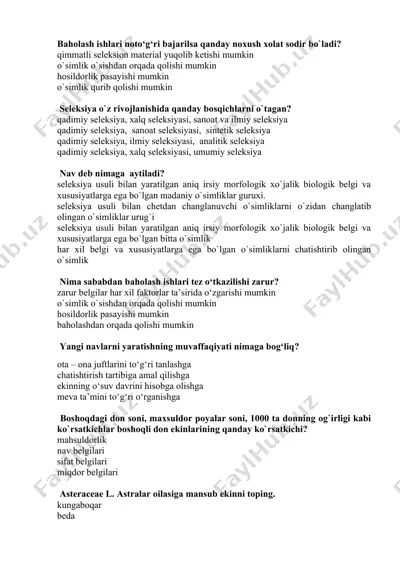 seleksiya usullari — DOCX