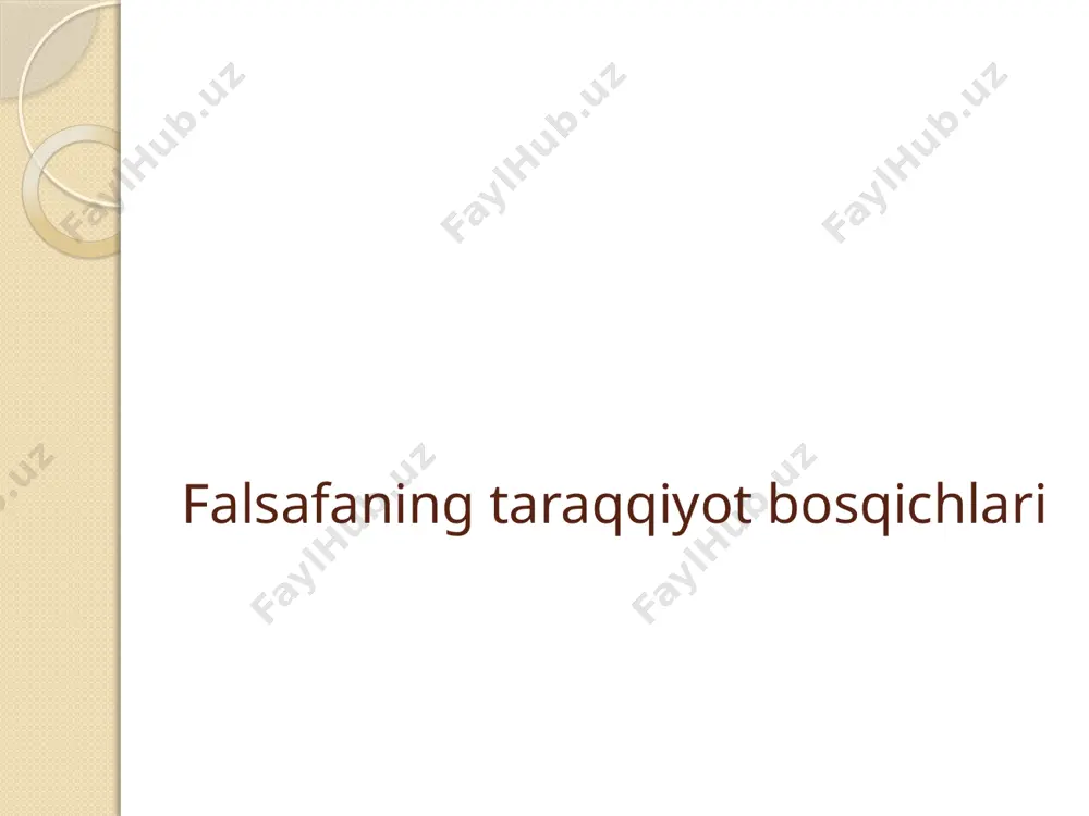 y eta boshlagan. hozirgi adabiyotlarda falsafaning vujudga kelishini marksizmning sinfiylik tamoyillariga asoslanib, quldorlik tuzumining shakllanishi bilan bog‘lab, uning tarixini uch ming yil deb hisoblanadi. fikrimizcha, qadimgi asotirlardayoq falsafiy fikrlashlar, olam va undagi hodisalarga aql ko‘zi va tajriba mezoni bilan qarash unsurlari mavjuddir. shu bilan birga falsafa tarixining rivojlanish bosqichlarini ijtimoiy taraqqiyotning u yoki bu davrlari bilan bog‘lab tushuntirish xam o‘zini oqlamaydi. chunki bu davrlar turli mintaqalarda o‘ziga xos tarzda kechgan. masalan, qadimgi gretsiya va qadimgi rumoda qulchilik iqtisodiy ishlab chiqarish usulini asosini tashkil qilib, bu davlatlarning rivojlanishida quldorlik davrini tashkil qilgan. sharqning o‘ziga xosligi, unga munosib bo‘lgan madaniy taraqqiyot jahon sivilizatsiyasining beshigi, dunyo xalqlari rivojiga qo‘shilgan munosib hissa ekani ham sir emas. bu hol jahonning barcha xolis mutaxassis olimlari tomonidan e’tirof etiladi. qolaversa, vatanimiz sivilizatsiyasining sharq sivilizatsiyasining quchog‘ida voyaga etgani va uning qadriyatlarini o‘zida aks ettirganini, unga va butun dunyo madaniyatiga ulkan ta’sir ko‘rsatganini doimo esda tutish darkor. falsafiy g‘oyalar …