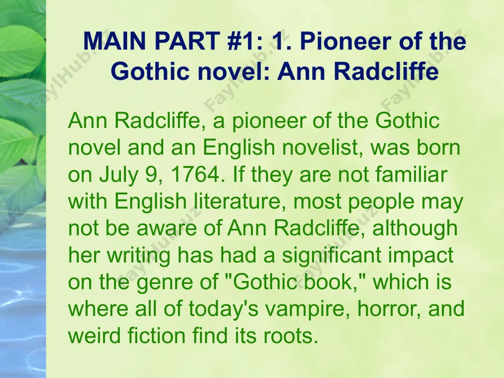 ann radcliffe as a founder of traditions of english gothic fiction - Page 5