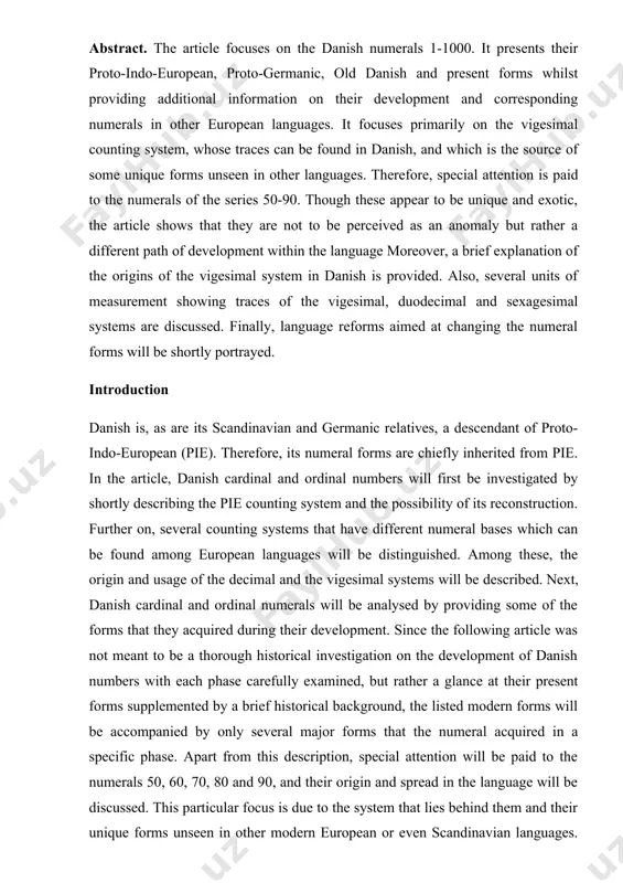 l”. numerals as a class are very unique: “no class of words [...] has been so persistent as the numerals in retaining their inherited words. [t]he ie words for ‘one’ to ‘ten’ have persisted everywhere with only slight changes other than phonetic; likewise the ie word for ‘hundred’” (buck 1949:936 cited by winter 1992:11). this, on one hand, is not to be taken for granted, because numerals are often borrowed. on the other hand, it is only partially true, since the numerals in the pie counting system form a series and influence each other within it. the development of the numerals is therefore complicated and can be described only in general terms (cf. beekes 1995:212). but even though gvozdanović (1992:11f.) notes that the range of numerals from ‘one’ to ‘ten’ did undergo some changes in all the indo-european languages, and that they still pose some reconstructional problems, she still admits …
