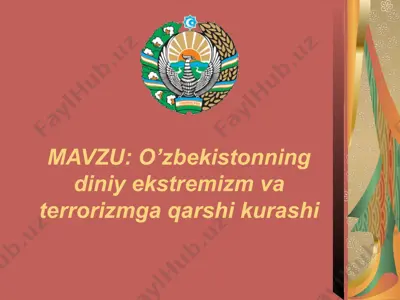 o’zbekistonning diniy ekstremizm va terrorizmga qarshi kurashi — PPTX