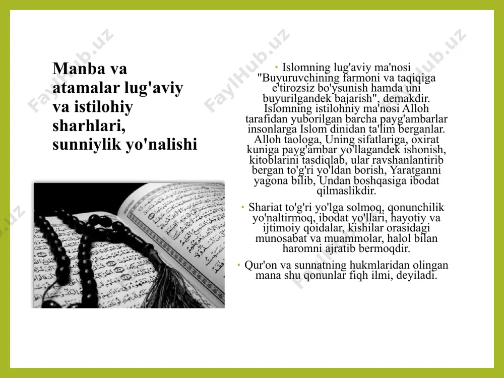 alastin (g'azza)da tug'ilib, 820 yili misrda vafot etdi. shofe'iy "al-umm" nomli kitobni yozib [ba'zi ma'lumotlarga ko'ra, kitobni uning shogirdi ar-rabiy ibn sulaymon (884 y.) yozgan], unda nafaqat shofe'iy mazhabi nazariyasini ifodalagan, balki o'zga mazhablar orasidagi ko'plab farqlarni ham izohlab bergan. mazkur yetti jildlik kitobda turli huquqiy masalalar, ali va ibn mas'ud orasidagi ixtilof, shofe'iy va molik qarashlari orasidagi farq ash-shayboniy tomonidan madinaga xos ayrim nazariyalarining rad etilishi o'z aksini toptan. misr mazkur yangi mazhabning vatani bo'lgani uchun u yerda bu ta'limot chuqur ildiz otgani tabiiydir. 1517 yili usmoniy turklar tomonidan misrga hanafiy mazhabi kiritiladi. hozirgi kunda sud mahkamalarida shaxsiy maqom borasida hanafiy mazhabi tatbiq etilsa-da, ko'p misrliklar, ayniqsa, qishloq joylarda o'z diniy urf-odatlarida shofe'iy an'analariga sodiq qolganlar. falastin va iordaniyaning aksariyat musulmonlari, suriya, iroq, hijoz, pokiston, hindiston, indoneziya hamda eron va yamandagi sunniy musulmonlar ham shunday qiladilar. hanbaliy mazhabi bu shaxsiy mazhab, chunki asosan bir shaxs ahmad ibn hanbalning huquqiy …