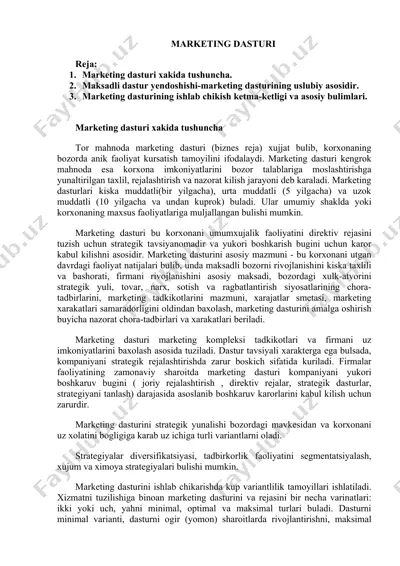 marketing dasturi — DOCX