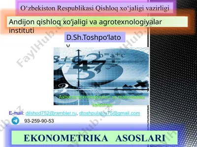 ekonometrika asoslari — PPTX